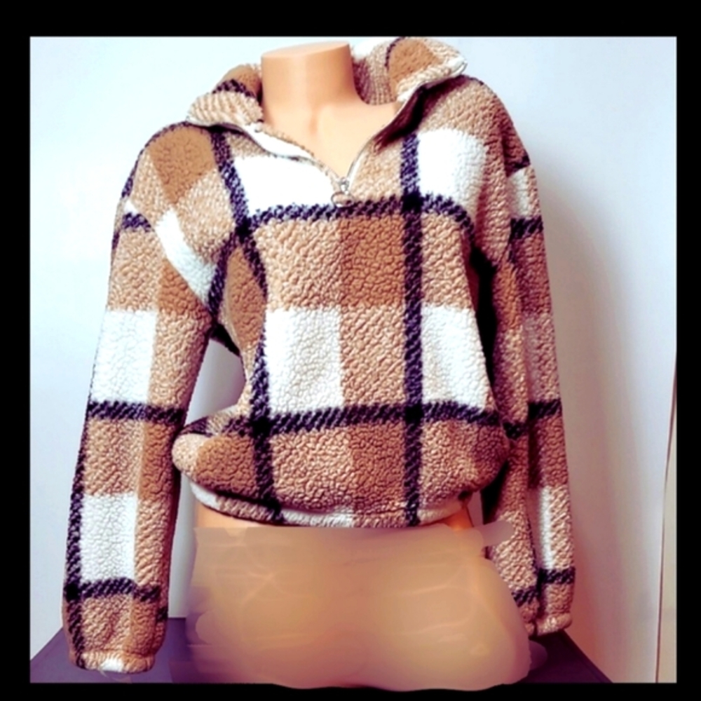 Love ❤️ Ellie Cozy Plaid Fleece Quarter Zip Pullover